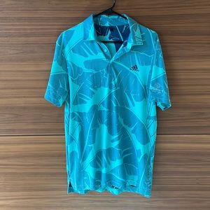 Adidas Palm Print Lightweight Golf Shirt